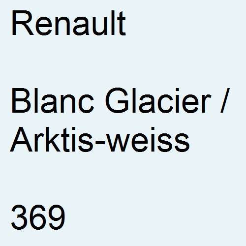 Renault, Blanc Glacier / Arktis-weiss, 369.